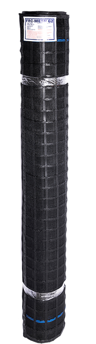 Rolled black Dynaton FRC-MESH Gen2 scaffold containment mesh with product label