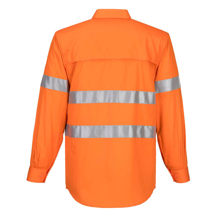 MA301 - Hi-Vis Lightweight Long Sleeve Shirt with Tape Orange