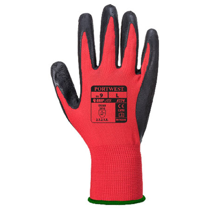 Flex Grip Latex Glove Red/Black