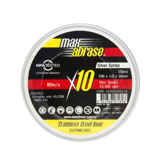 Cutting Disc 10 Pack Tin Stainless Silver Series