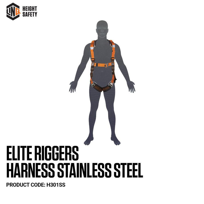 Elite Riggers Harness Stainless Steel cw Harness Bag - Dynaton Australia