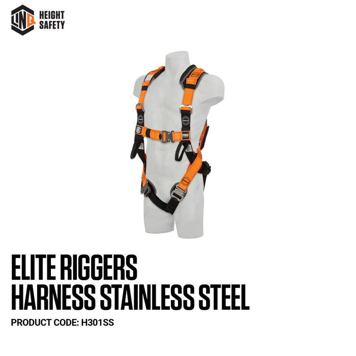Elite Riggers Harness Stainless Steel cw Harness Bag - Dynaton Australia