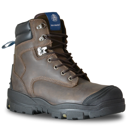 Brown Crazy Horse 6" Lace Up Safety Boot (Scuff Cap) - Available Sizes: 3-14 UK + 6.5 & 10.5 Only