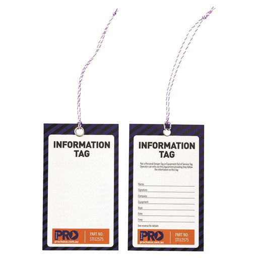 ProChoice Safety Tag -125mm X 75mm Information (Blank) (Pack of 100) - Dynaton Australia