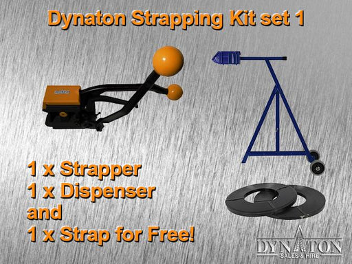 19mm Steel Strapping Kit 1: Sealess Tool, Dispenser, Steel Strap